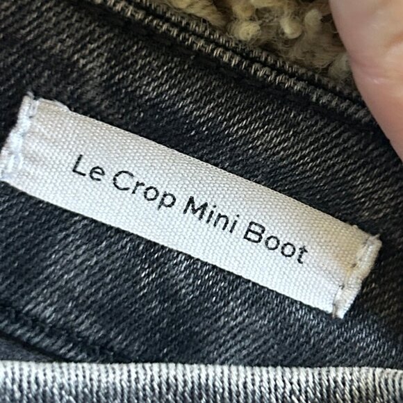 FRAME Le Crop Mini Boot Jeans in Rockstar Black Womens Size 29 Raw Hem - Picture 6 of 7